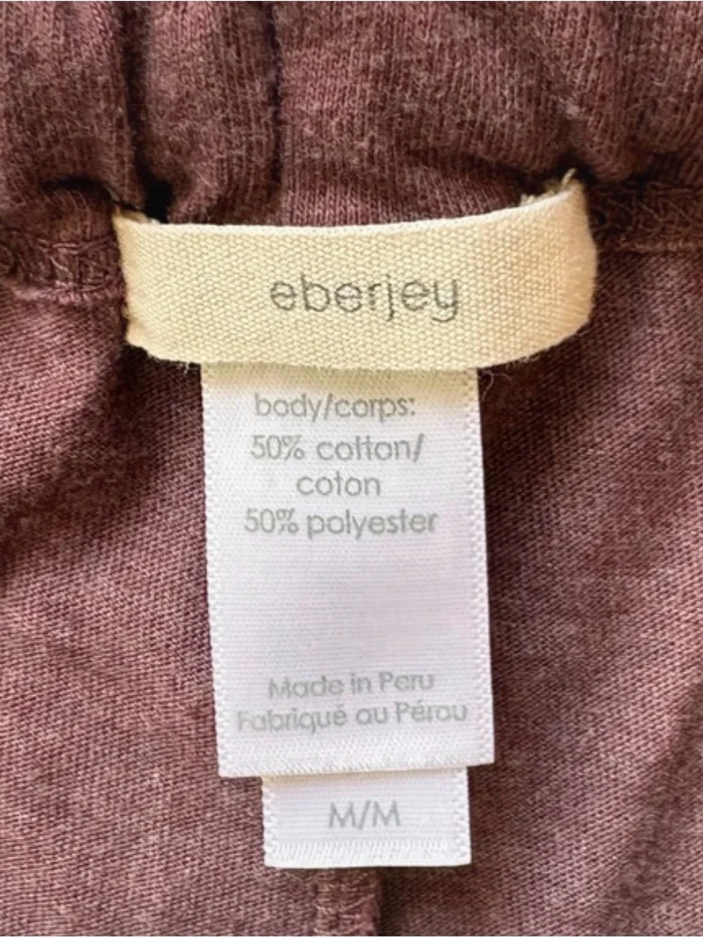 Eberjey Women’s Comfort Pullover & Pants Pajama Set Size M DistressBurgundy NWOT